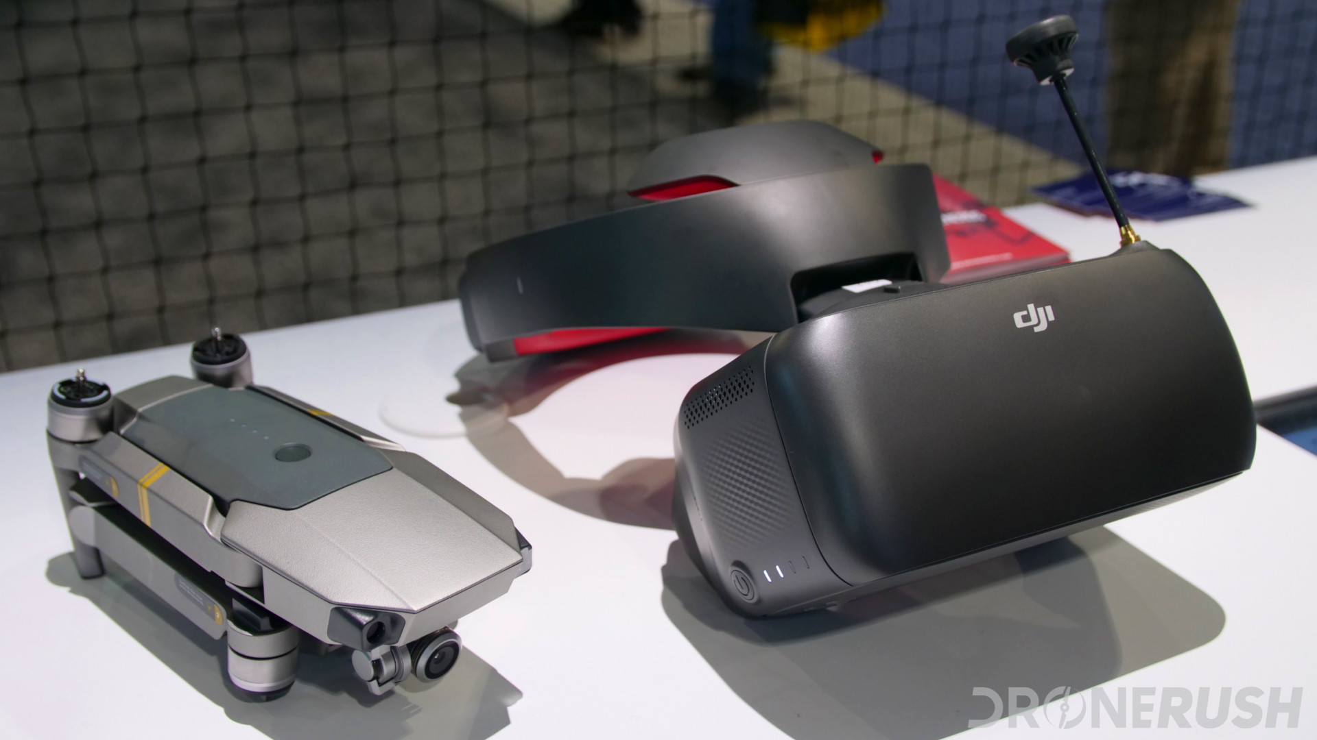 dji mavic pro drone with virtual reality headset