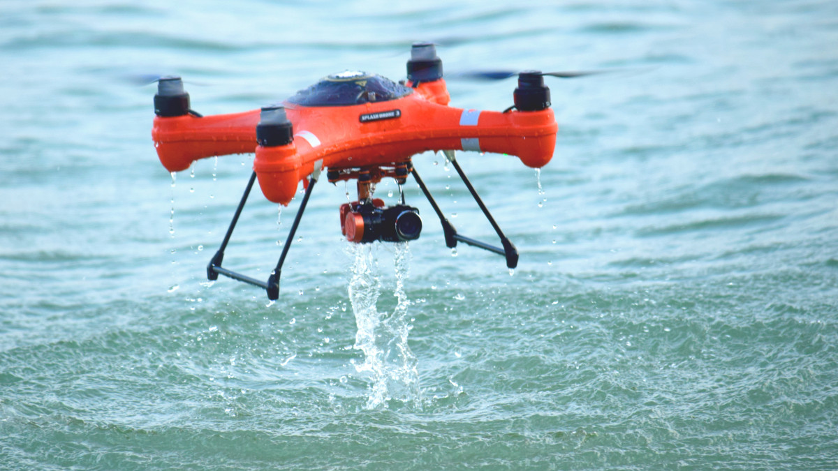 drone on water